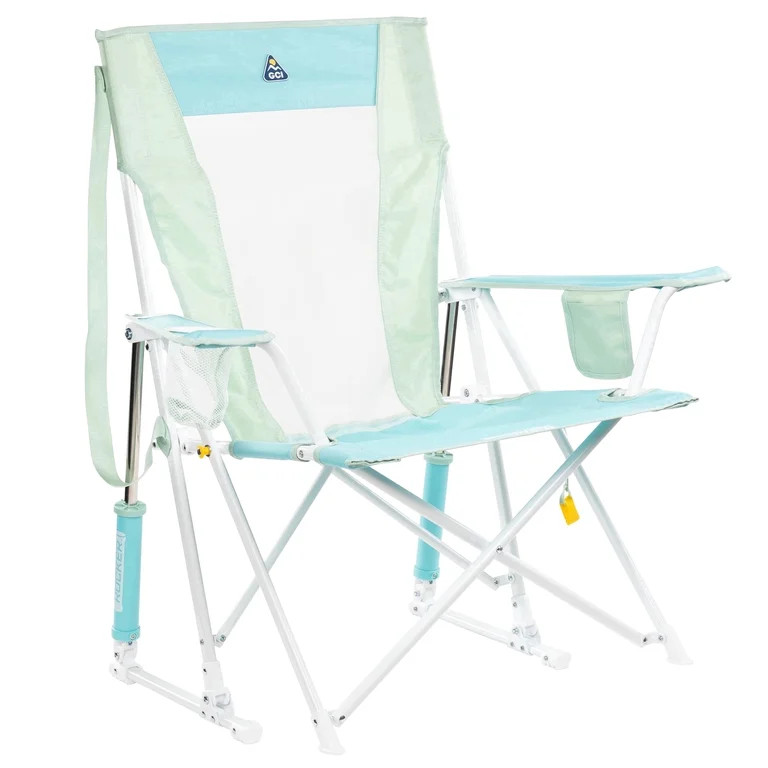 GCI Outdoor Comfort Pro Rocker Camping Chair with Mesh Backrest, Pastel Green Colorblock | Walmart (US)