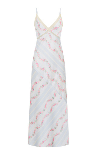 Ermon Lace-Trimmed Satin Maxi Dress | Moda Operandi (Global)