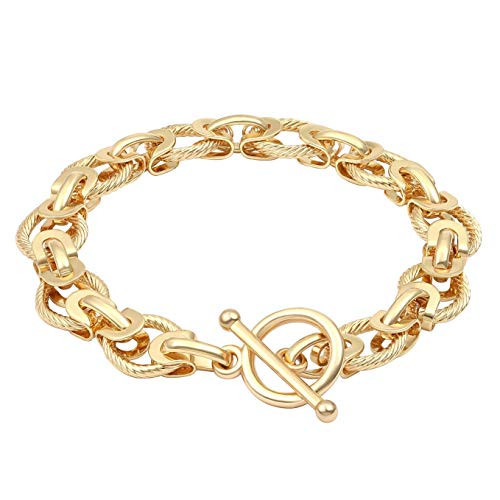 SOFYBJA 18k Gold Plated Personalized Chunky Cuban Oval Link Chain Bracelets for Women Rope Bracelet Handmade Jewelry for Women | Amazon (US)