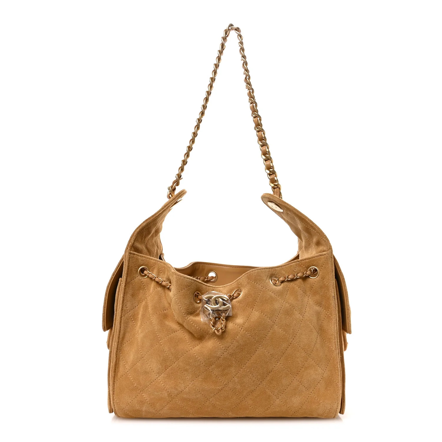 Suede Quilted Small Chanel 25 Handbag Beige | FASHIONPHILE (US)