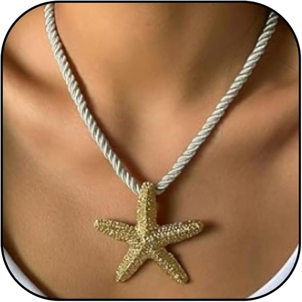 Choistily Seashell Necklace for Women Shell Charm Necklace Gold Starfish Beaded Necklace Beach Es... | Amazon (US)