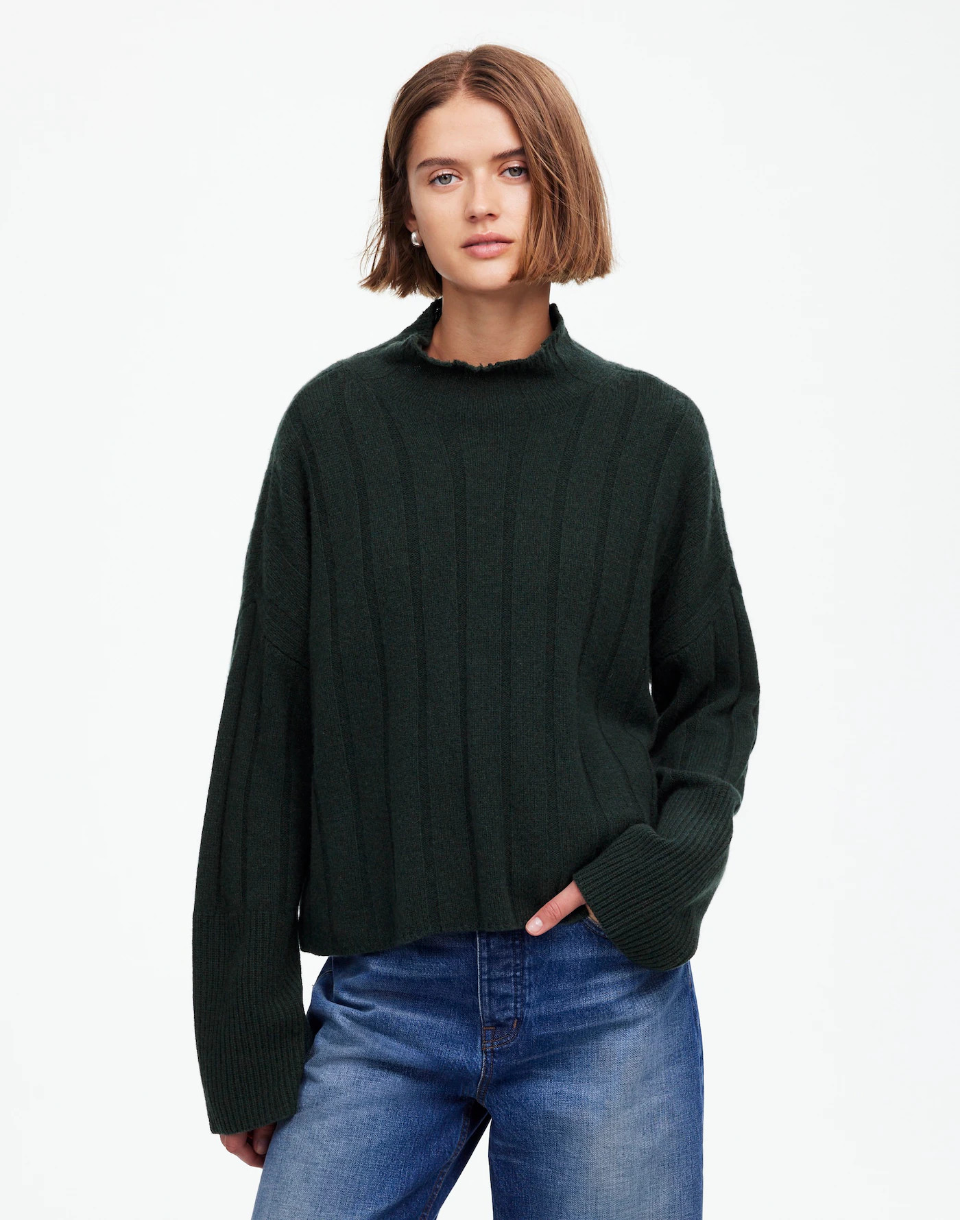 Ribbed Cashmere-Wool Blend Pullover Sweater | Madewell | Madewell