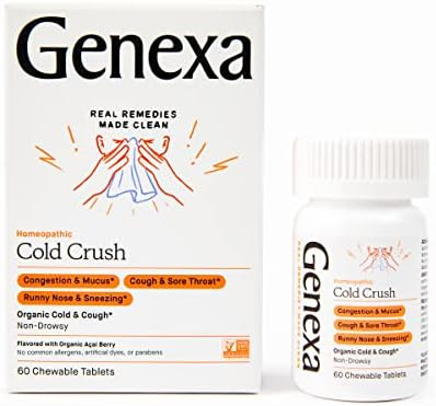 Genexa Cold Crush - 60 Tablets – Multi-Symptom Cough & Cold Remedy - Certified Vegan, Organic, ... | Amazon (US)