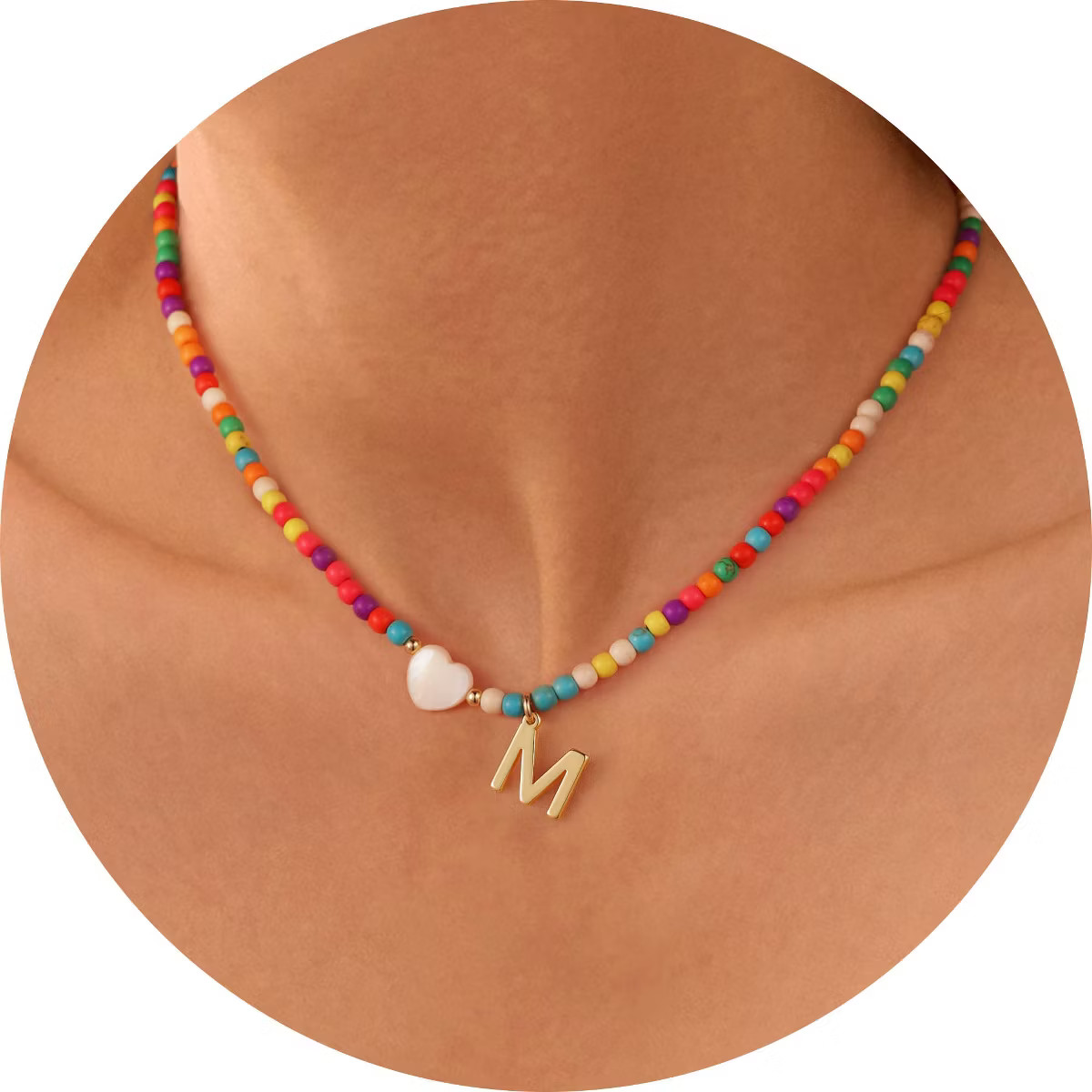 Turandoss Colorful Beaded Initial Necklaces for Girls Women, Gold Choker Necklace, Teen Girl Gift... | Target