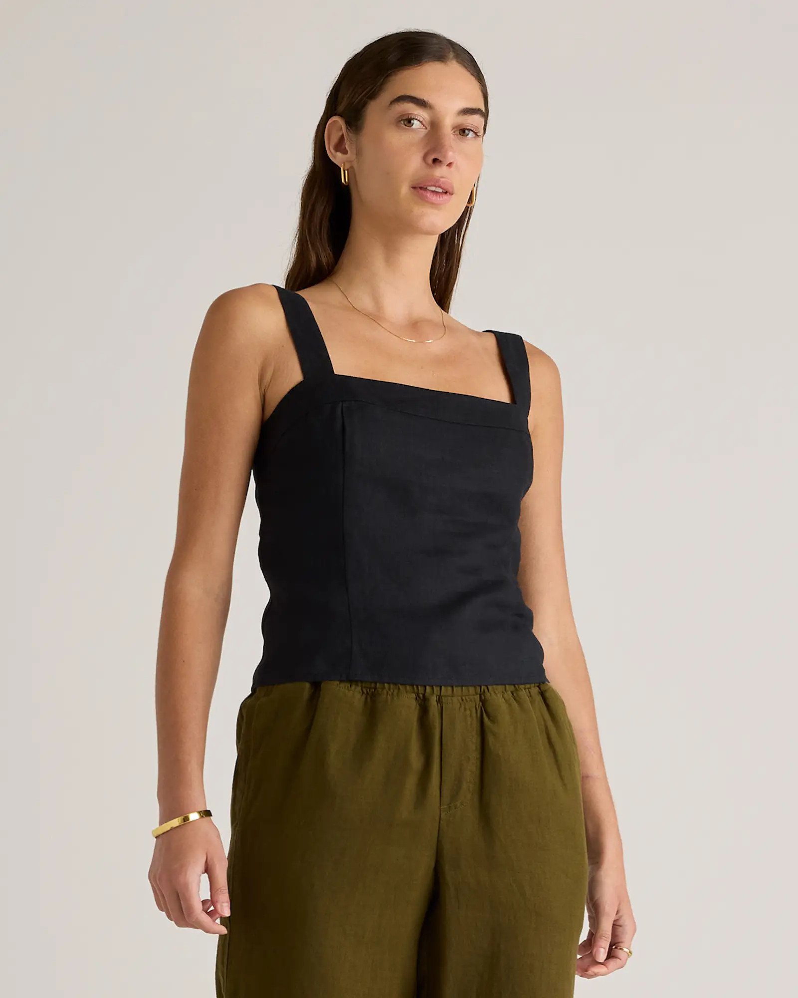 100% European Linen Fitted Tank | Quince