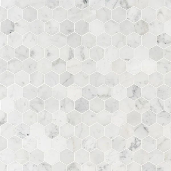 Carrara 2" x 2" Marble Honeycomb Mosaic Wall & Floor Tile | Wayfair Professional