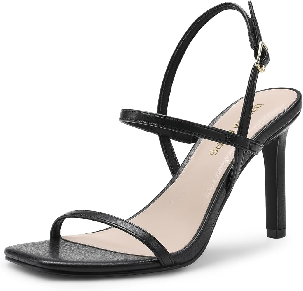 DREAM PAIRS Women’s Slingback Heels High Stilettos Open Square Toe Ankle Strap Pumps Sexy Comfo... | Amazon (US)