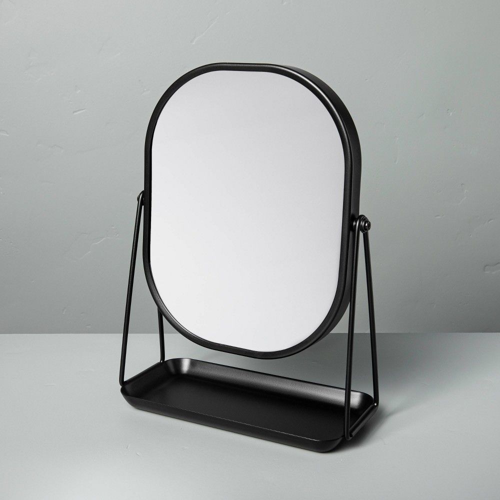Metal Vanity Flip Mirror with Tray Black - Hearth & Hand with Magnolia | Target