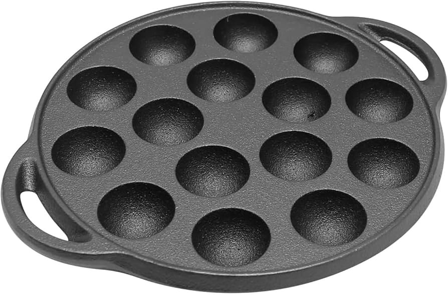 Cast Iron Takoyaki Pan, Takoyaki Maker, Takoyaki Pan Cooking Grill Pan with 15 Molds (9" 15 Molds... | Amazon (US)