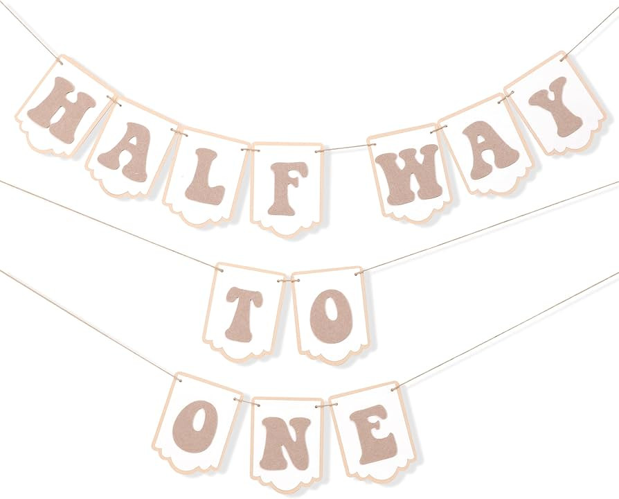 Half Way To One Banner for Baby - Baby 1/2 Birthday Party Decorations,Half Birthday Banner For Bo... | Amazon (US)