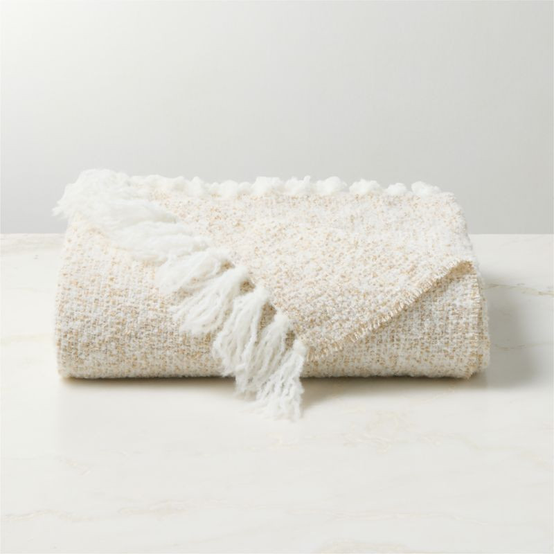 Desi Cream Textured Throw Blanket | CB2 | CB2
