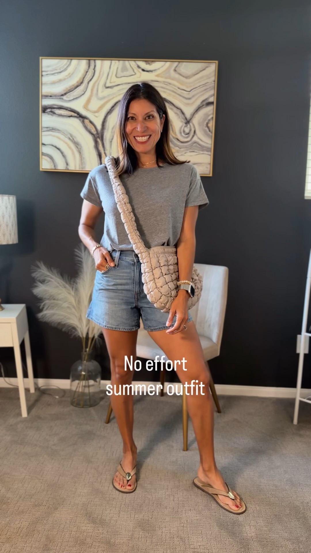 Getting summer ready. An outfit to wear on repeat! 

Shorts @levi wearing 25 cinch mid thigh 
Tee, bag & sandals@Target wearing xs 

Summer style 
Vacation outfit 
Holiday outfit

#LTKPetite #LTKSeasonal #LTKOver40