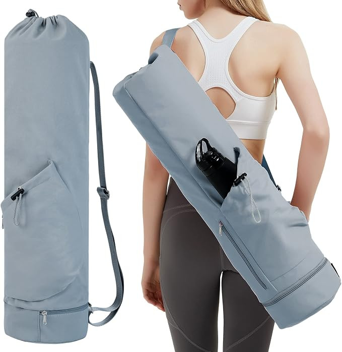 Yoga Mat Bag with Bottle Pocket and Bottom Wet Pocket Adjustable Strap Yoga Mat Carrier Exercise ... | Amazon (CA)