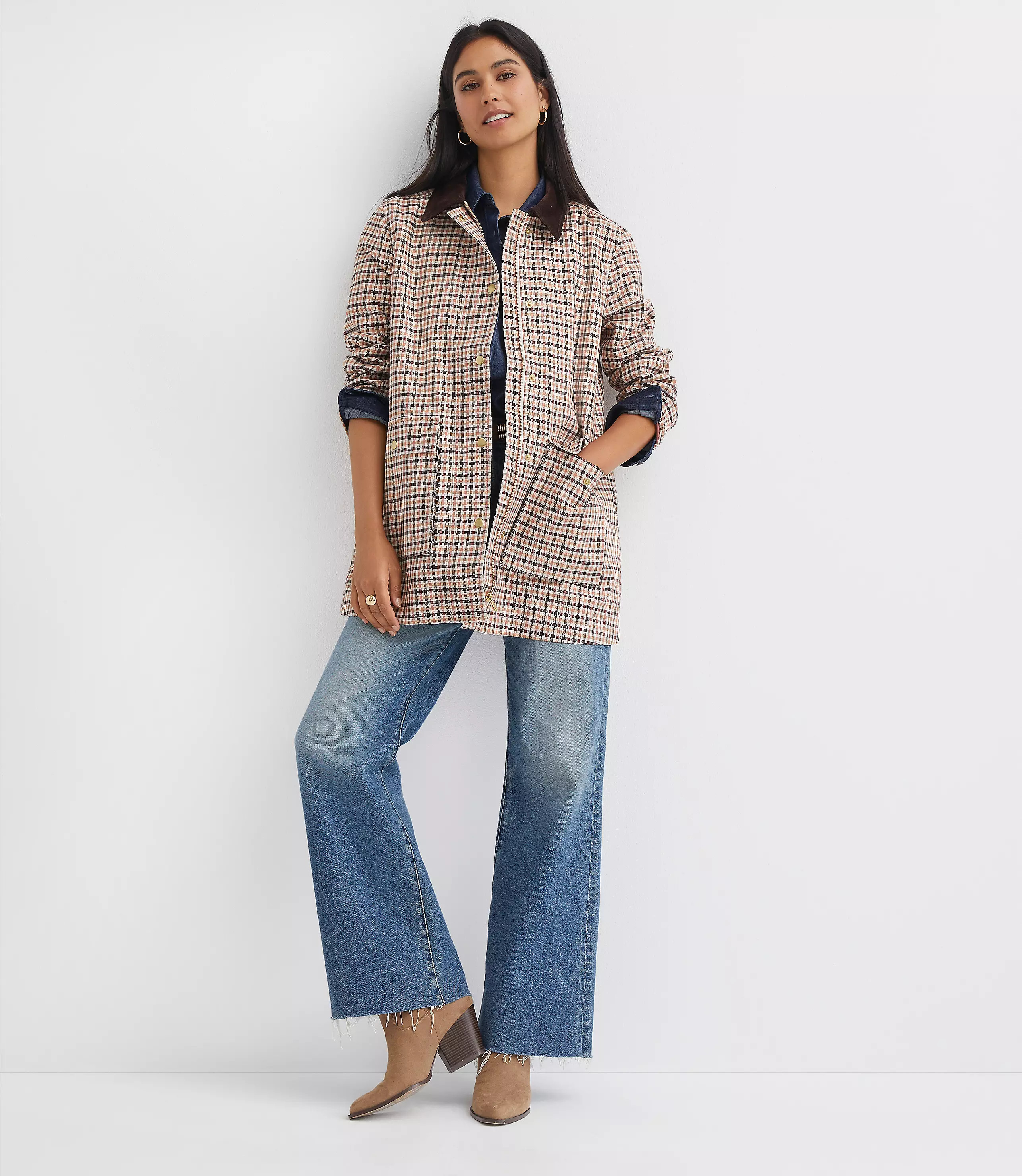 Plaid Barn Jacket | LOFT