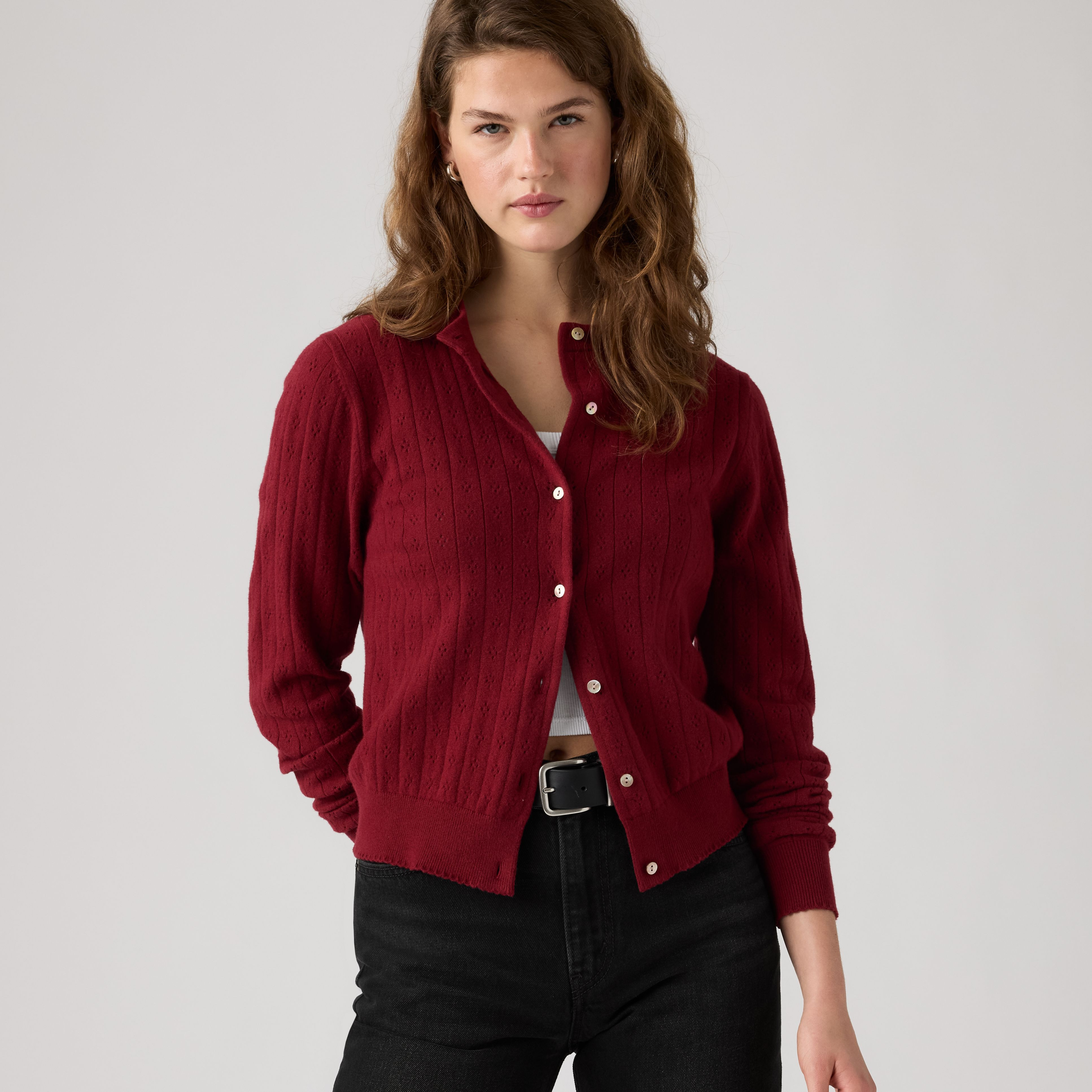 Levi's Supersoft Pointelle Crewneck Cardigan - Women's S | Levi's US