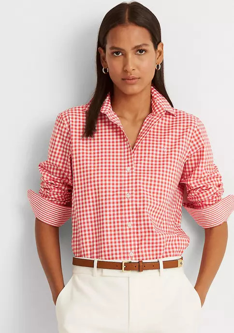 Women's Easy Care Gingham Cotton Shirt | Belk