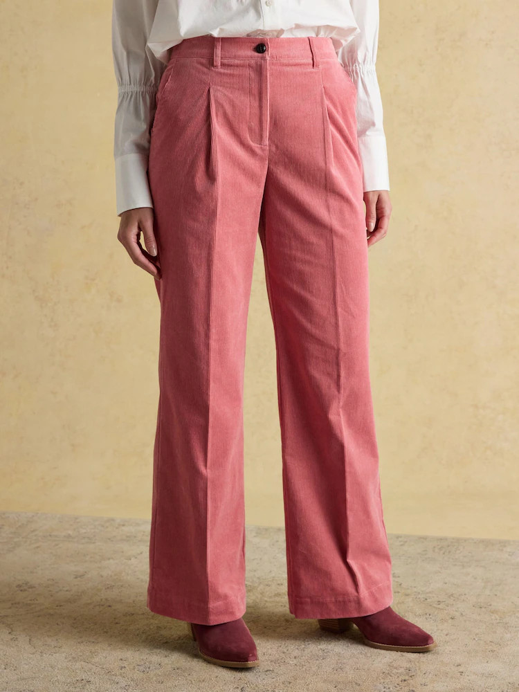 Rosa - Joules Fernhill Cordhose mit weitem Bein und Falten | Next EU