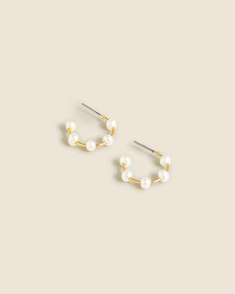 Freshwater pearl beaded hoop earrings | J. Crew US