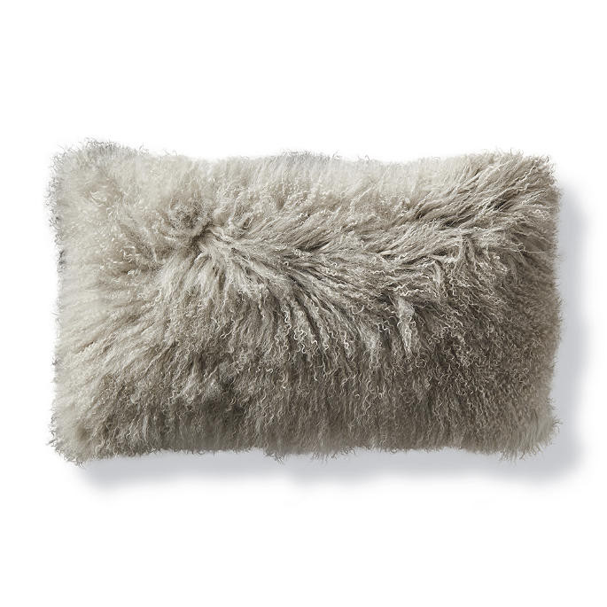 Mongolian Fur Lumbar Decorative Pillow Cover | Frontgate | Frontgate