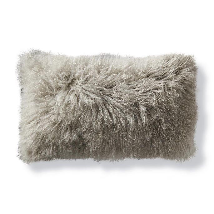 Mongolian Fur Lumbar Decorative Pillow Cover | Frontgate | Frontgate