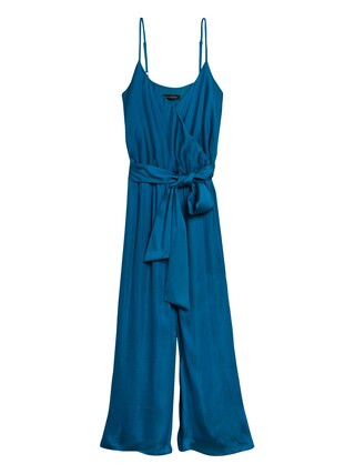 Satin Wide-Leg Cropped Jumpsuit | Banana Republic (US)