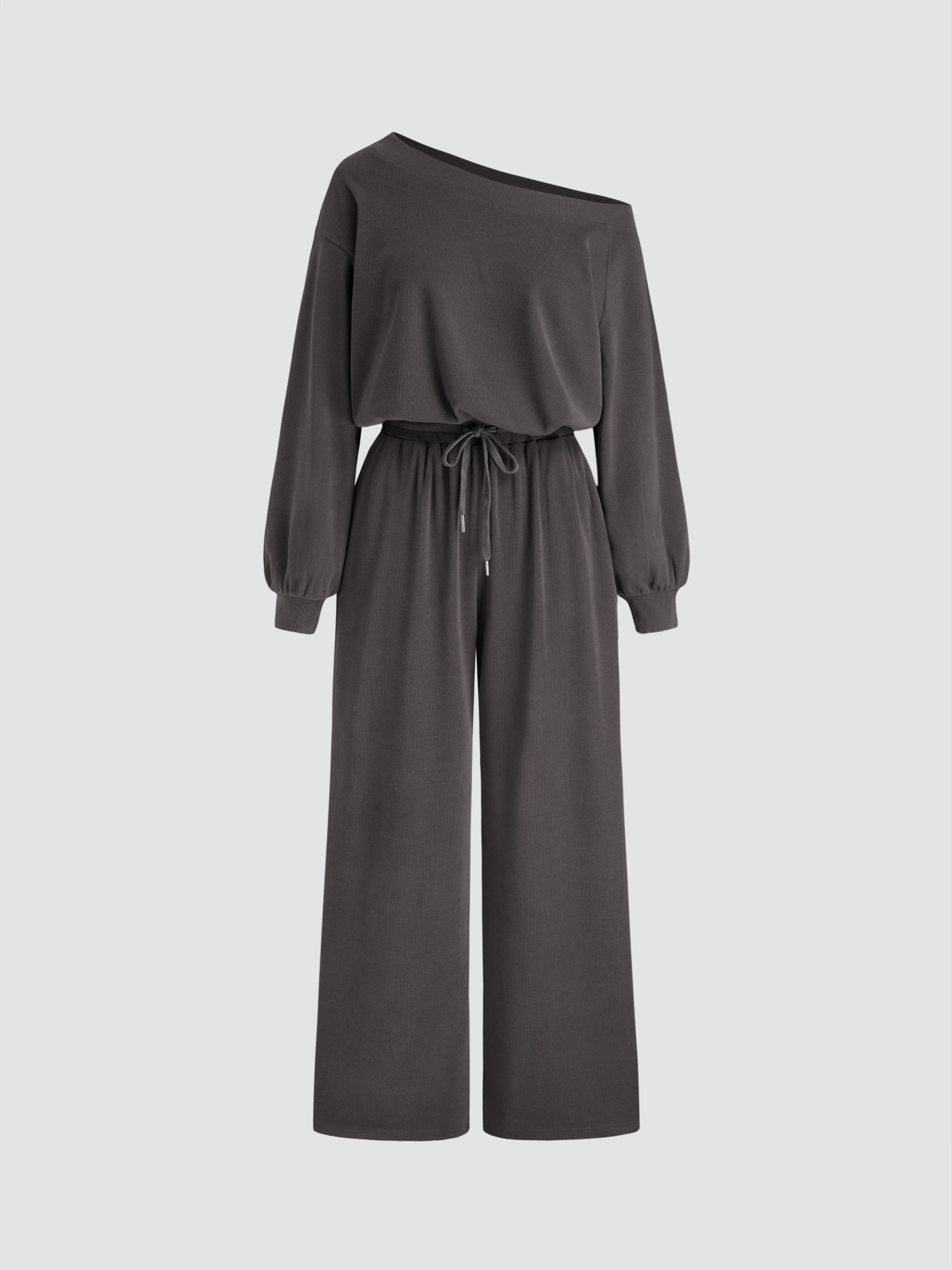 Asymmetrical Neck Drawstring Oversized Jumpsuit | Cider