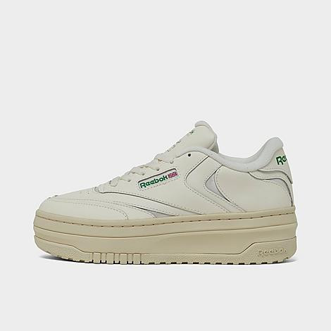 Reebok Women's Club C Extra Platform Casual Shoes in Off-White/Chalk Size 7.0 Leather/Nylon/Suede | Finish Line (US)