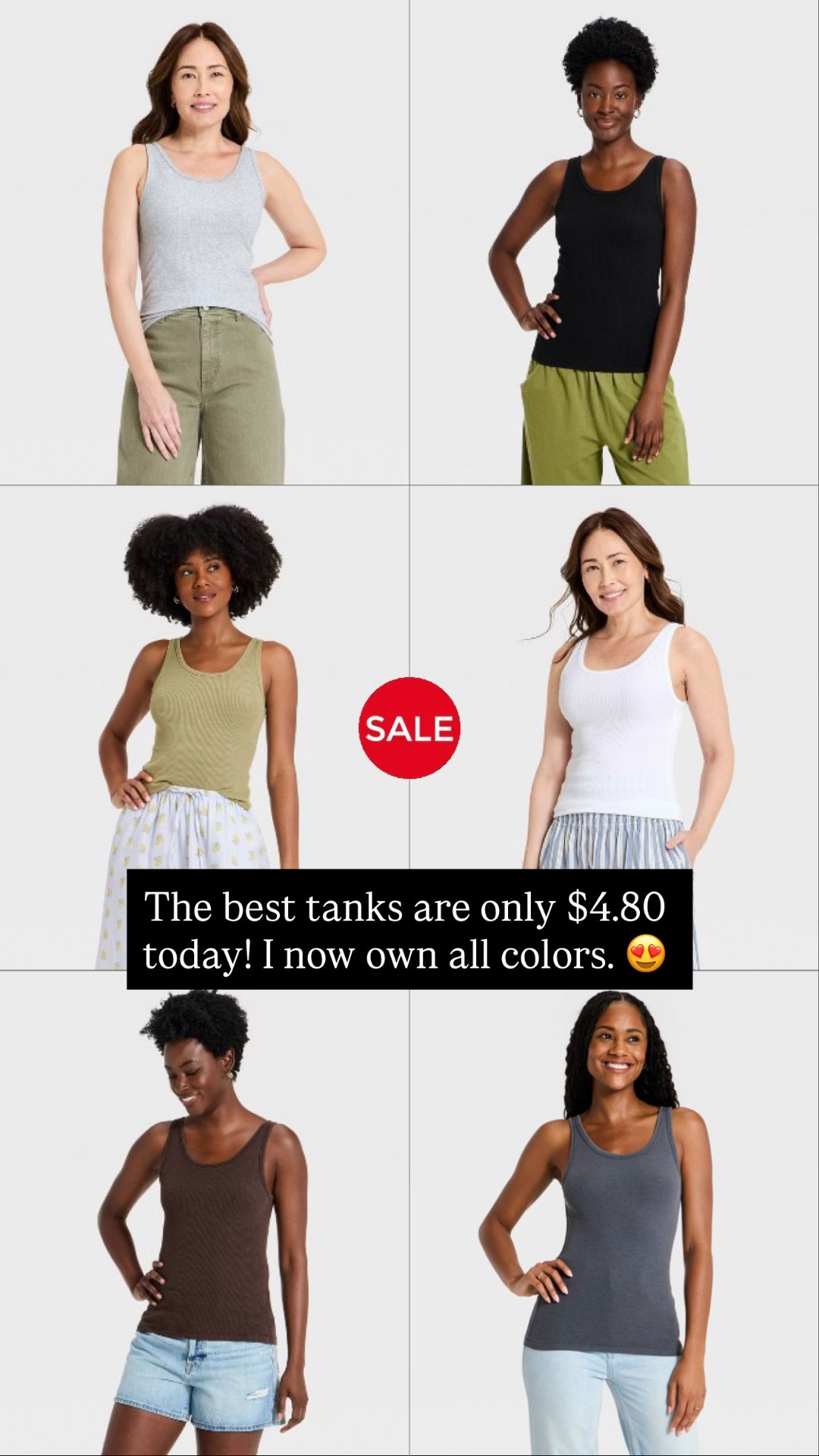 My favorite tanks are now only $4.80 @Target ! I already had the gray, black, brown, and blue, and I ordered the other four today! Great to wear alone or to layer. I order an XL. Also adding other clothing items that are included in the 40% off! ￼￼

#LTKmomlife #LTKSaleAlert #LTKMidsize