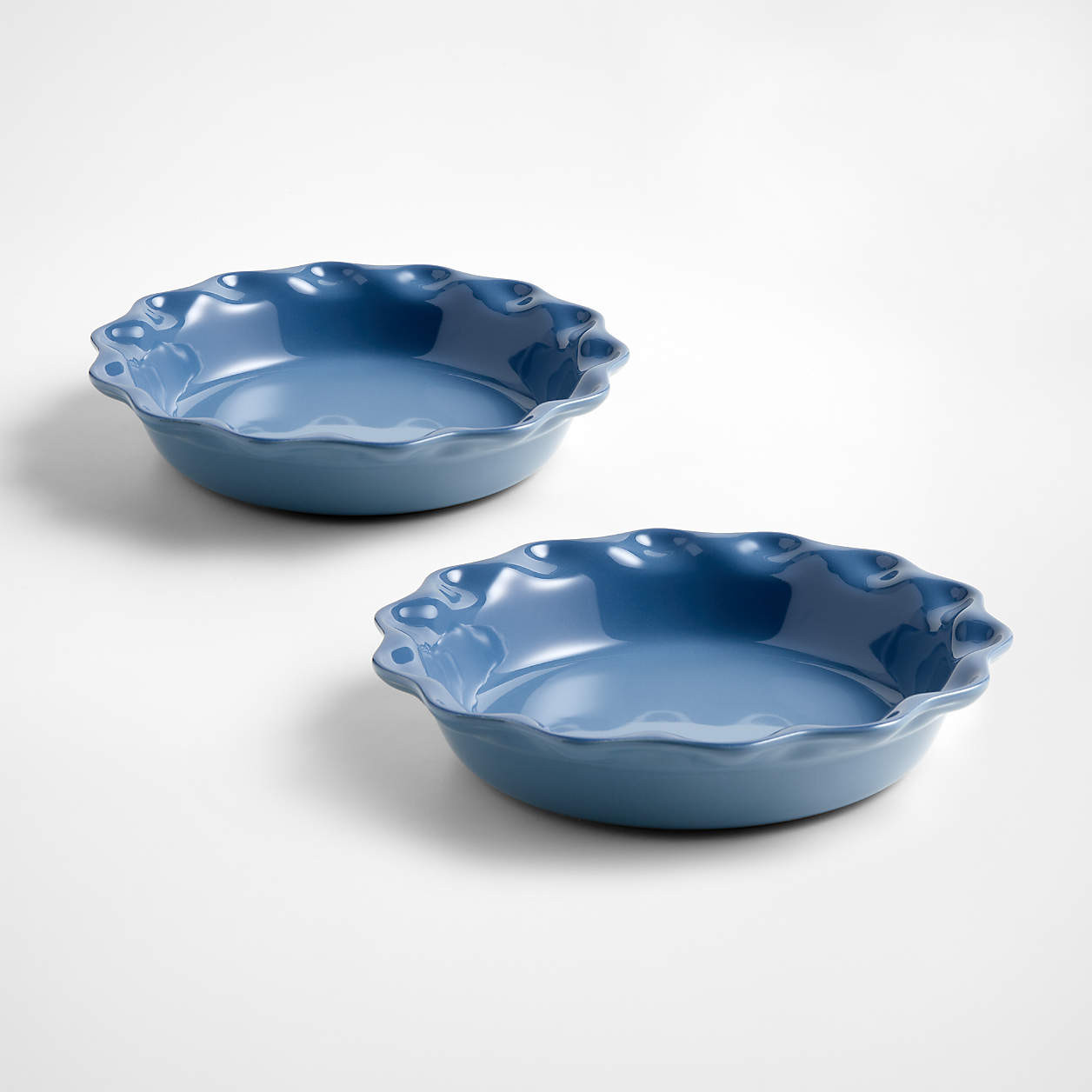 Le Creuset Heritage 9" Chambray Pie Dishes, Set of 2 + Reviews | Crate & Barrel | Crate & Barrel