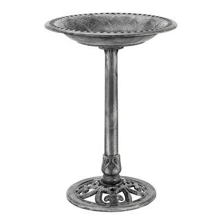 20 in. Dia Gray Polyresin Lightweight Antique Outdoor Garden Bird Bath PU8BHYST - The Home Depot | The Home Depot