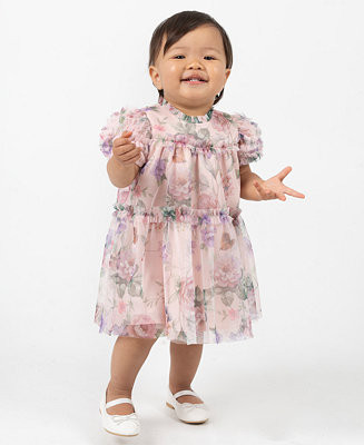 Baby Girls' Floral Babydoll Social Short Sleeve Dress | Macy's
