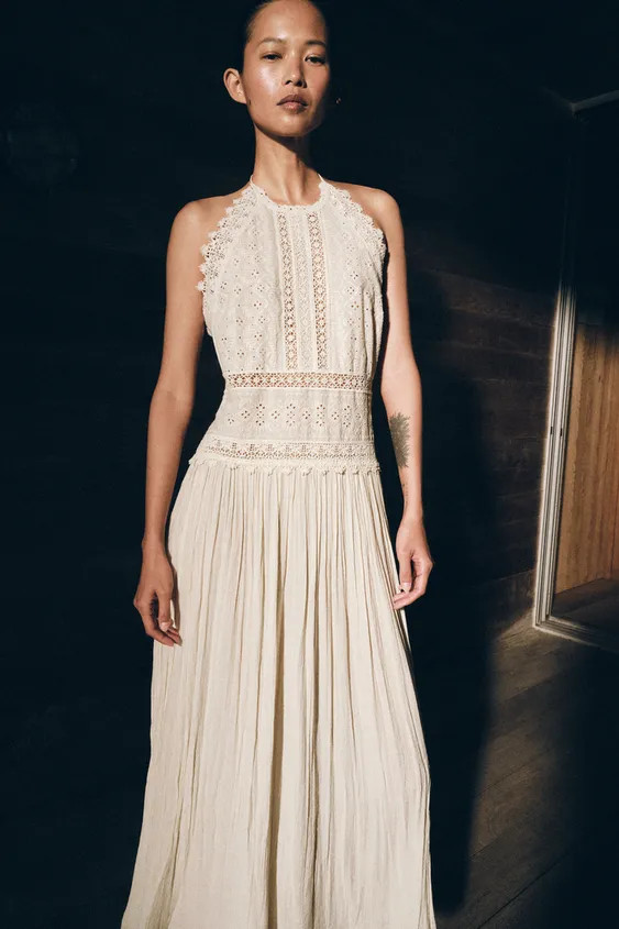 ZW COLLECTION LACE MIDI DRESS | Zara US