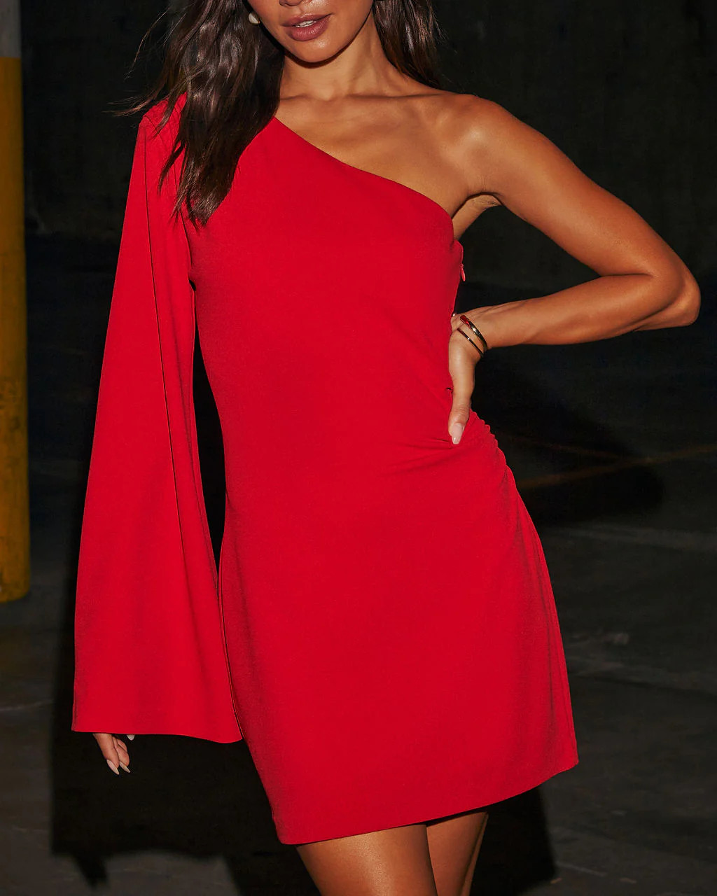 Night Talks One Shoulder Mini Dress | VICI