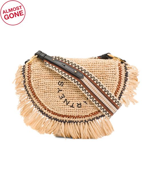 Made In Italy Raffia Logo Shoulder Bag | TJ Maxx