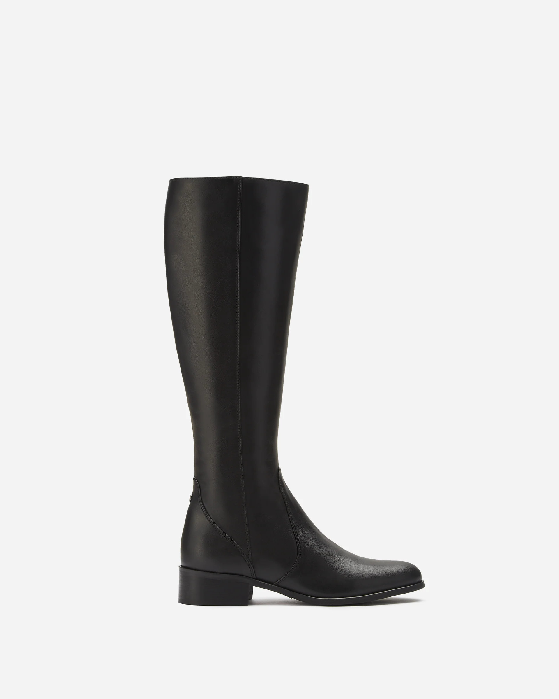 Haltham Tall Knee High Boots in Black Leather | DuoBoots
