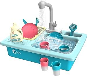 CUTE STONE Color Changing Kitchen Sink Toys, Children Heat Sensitive Electric Dishwasher Pretend ... | Amazon (US)