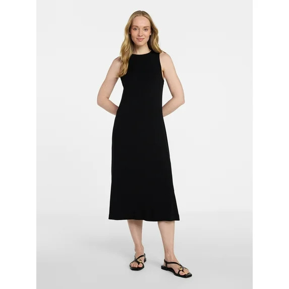 Time and Tru Women's Sleeveless Midi Column Dress, Sizes XS-XXXL | Walmart (US)