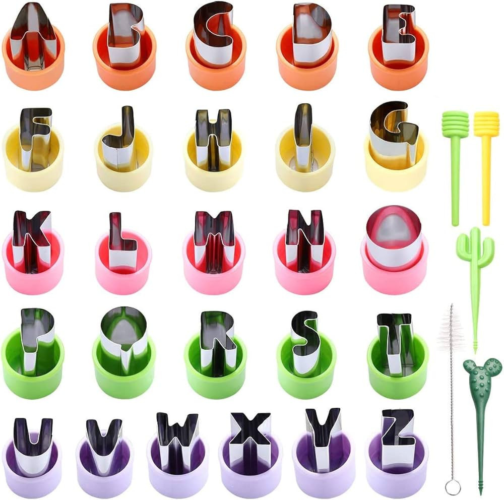 1'' Mini Alphabet Cookie Cutters Set,26-Piece Stainless Steel Letters Cookie Cutters Decorating T... | Amazon (US)