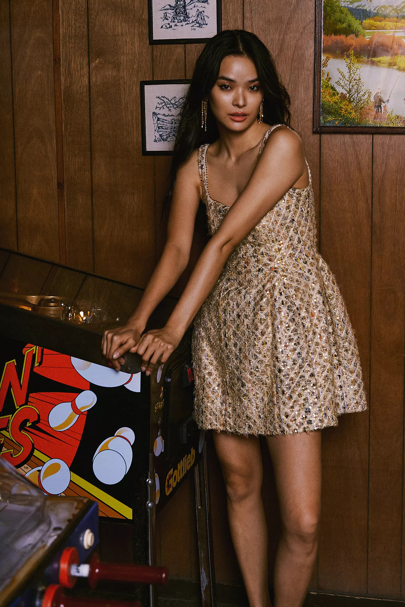 Maeve Tweed Fit & Flare Mini Dress | Anthropologie (US)