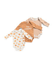 Newborn 3pk Pumpkin Long Sleeve Bodysuits | Baby Boys (0-24m) | Marshalls | Marshalls