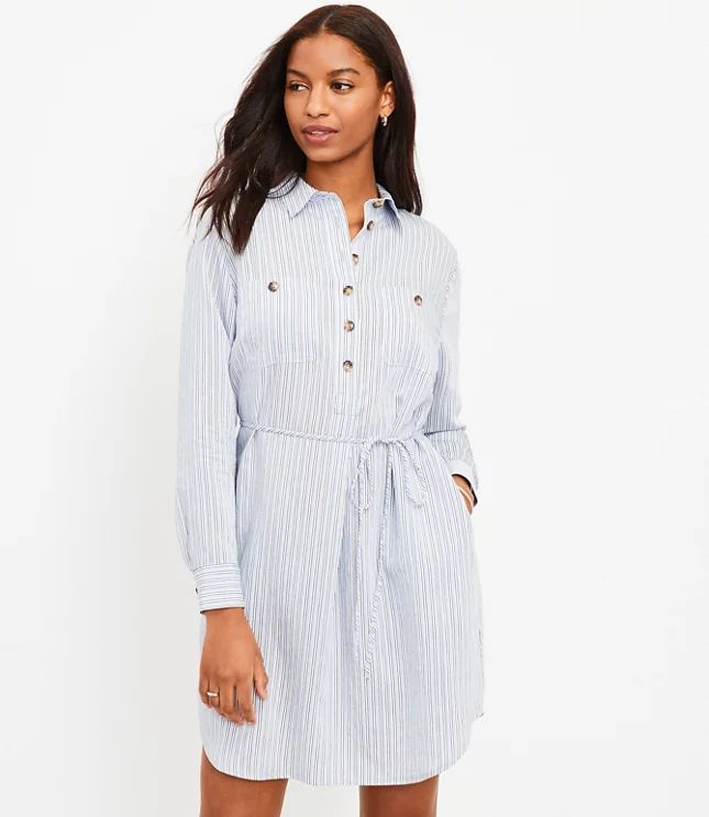 Striped Pocket Shirtdress | LOFT