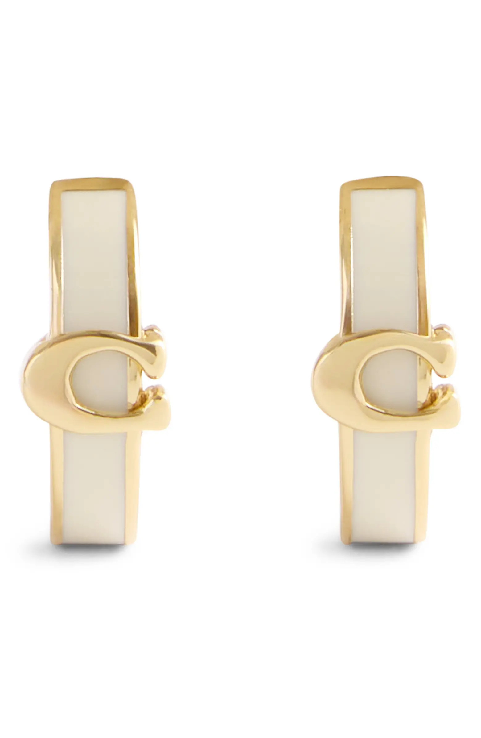 Signature C Enamel Huggie Hoop Earrings | Nordstrom