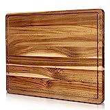 Large Wood Cutting Board, Extra Large Wooden Cutting Boards for Kitchen, Meat Cutting Board with Jui | Amazon (US)