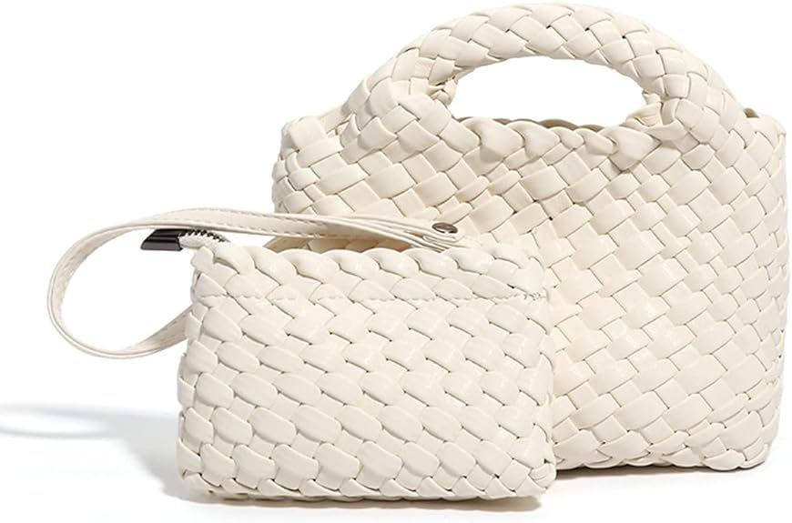 OUYGZOU Woven Bag for Women with Coin Purse Fashion Handbag Female Shoulder Bag Foldable Chain Sm... | Amazon (US)