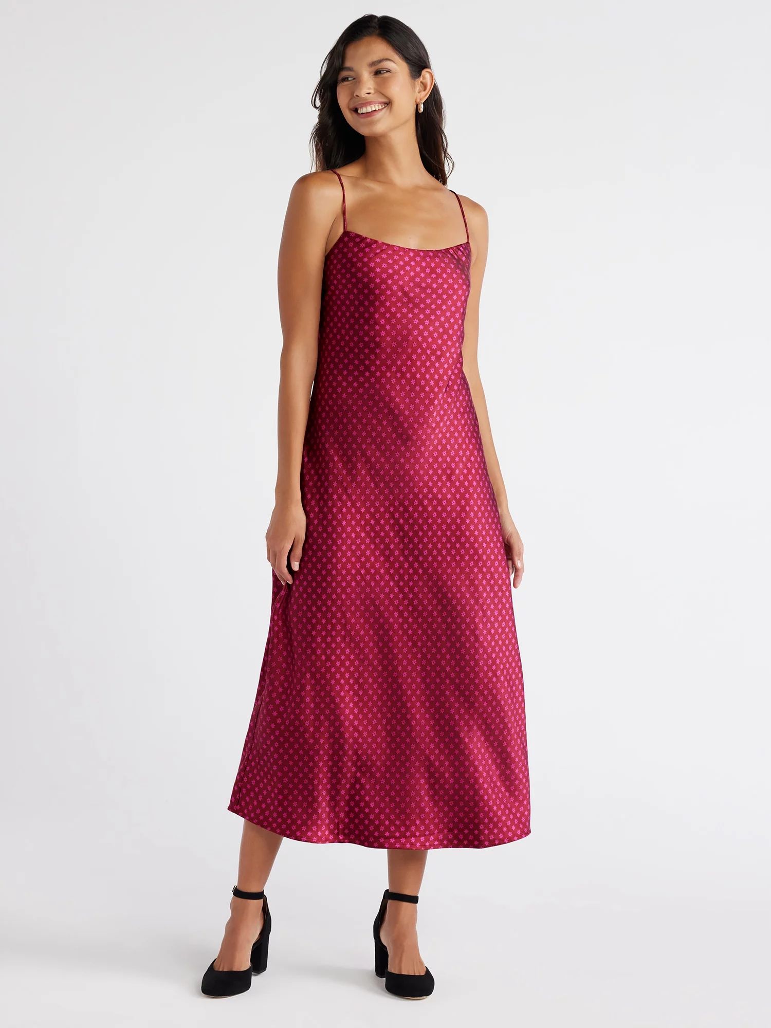 Free Assembly Women's Sleeveless Midi Slip Dress, Sizes XS-XXXL | Walmart (US)