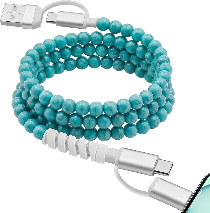 4-in-1 Beaded Charging Cable, MFi Certified, Works with CarPlay, 3.3FT 60W Fast Charger Cord for ... | Amazon (US)
