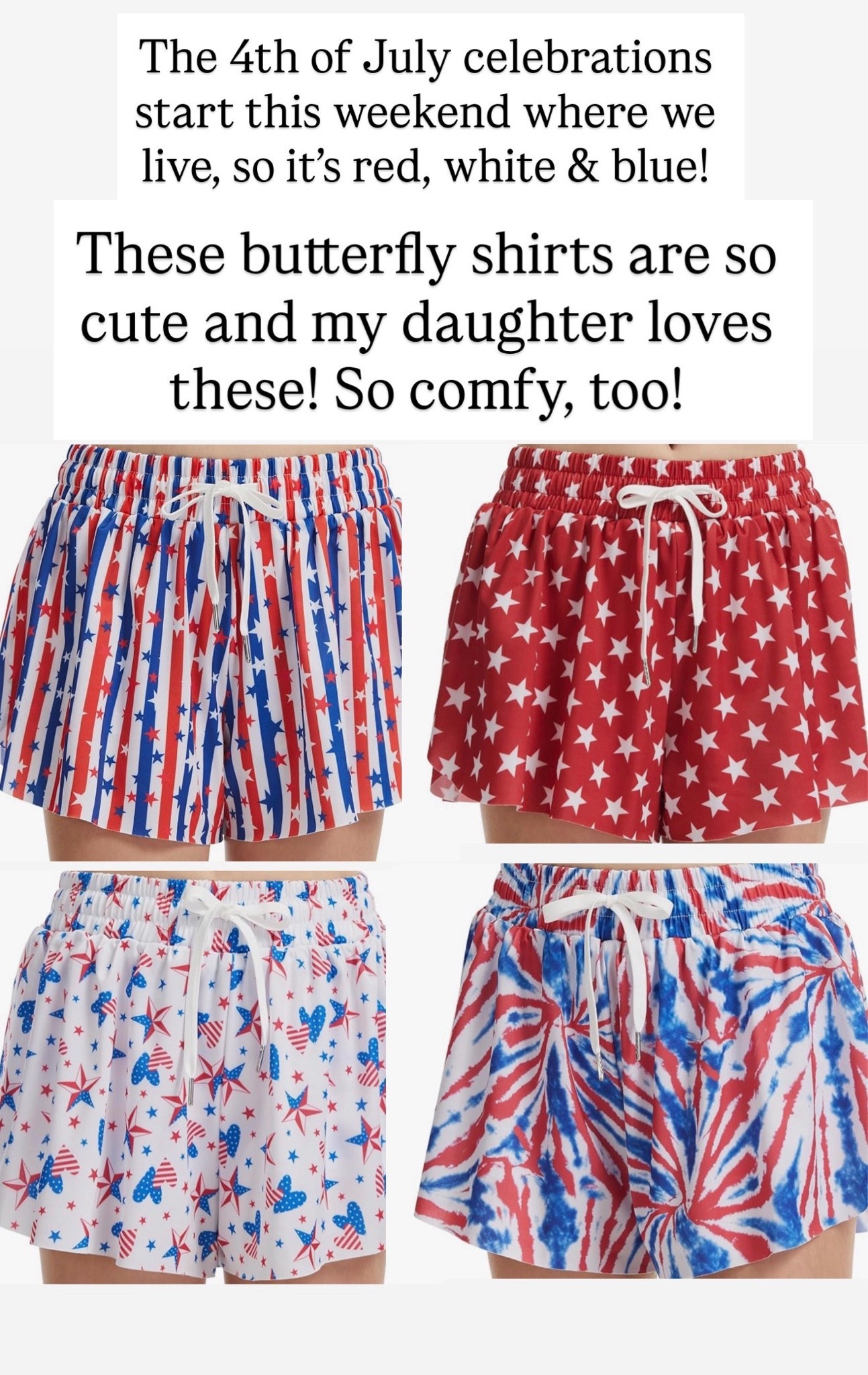 4th of July butterfly shorts

#LTKKids