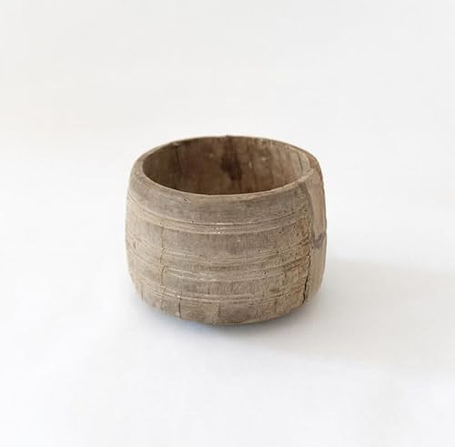 Handcrafted Antique Wooden Vase - Bleached Honey Pot Vessel, Primitive Decorative Home Accent, Un... | Amazon (US)