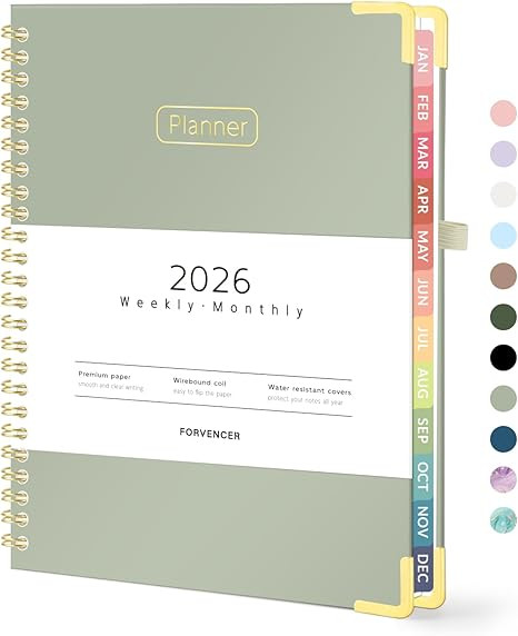Forvencer 2026 Planner, Hardcover Calendar Planner Weekly and Monthly, January 2026 - December 20... | Amazon (US)