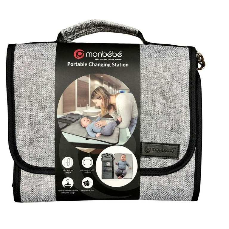 Monbebe Portable Diaper Changing Station with strap, Grey | Walmart (US)